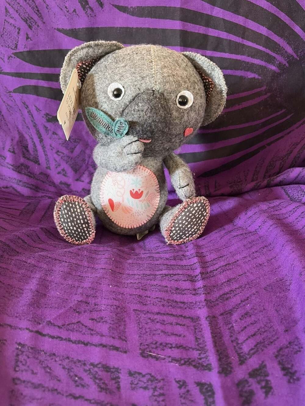 Hallmark Love You So Munch Koala Grey Felt Stuffed Animal Plush Toy